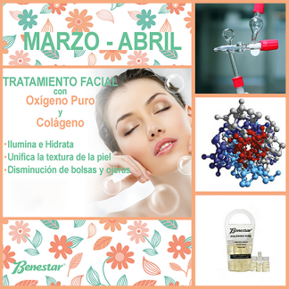 4 Sesiones: Tratamiento Facial con Oxígeno Puro y Colágeno