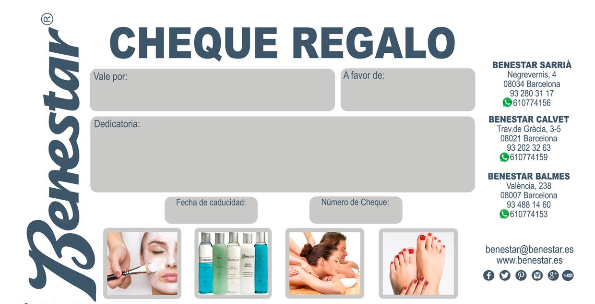 Cheque regalo Benestar por importe