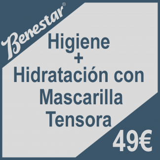 Higiene Facial seguida de Hidratación con Máscara Tensora